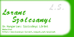 lorant szolcsanyi business card